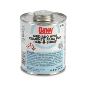 Pegamento PVC Rain-r-shine Mediano Azul 1/32 Gl Oatey
