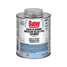 Pegamento PVC Rain-r-shine Mediano Azul 1/8 Gl Oatey