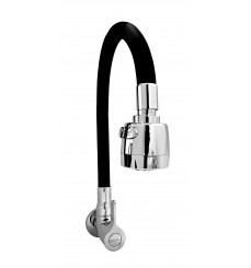 Llave para Lavadero Cromada Pico Flexible Negro Brikkel Wave Metusa