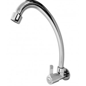 Llave para Lavadero Cromada Pico L Brikkel Wave Metusa